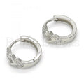Sterling Silver 02.175.0162.15 Huggie Hoop, with White Micro Pave, Polished Finish, Rhodium Tone