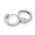 Sterling Silver 02.175.0158.15 Huggie Hoop, with White Cubic Zirconia, Polished Finish, Rhodium Tone