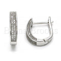 Bruna Brooks Sterling Silver 02.175.0043.15 Huggie Hoop, with White Micro Pave, Polished Finish, Rhodium Tone