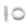 Bruna Brooks Sterling Silver 02.174.0057.15 Huggie Hoop, with White Cubic Zirconia, Polished Finish, Rhodium Tone