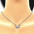 Sterling Silver 04.336.0192.16 Fancy Necklace, with White Crystal, Polished Finish, Rhodium Tone