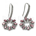 Rhodium Plated Dangle Earring, with Swarovski Crystals and Crystal, Rhodium Tone