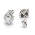 Sterling Silver 02.285.0077 Stud Earring, with White Cubic Zirconia, Polished Finish,