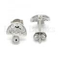 Sterling Silver 02.336.0053 Stud Earring, with White Cubic Zirconia, Polished Finish, Rhodium Tone