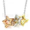 Bruna Brooks Sterling Silver 04.336.0111.16 Fancy Necklace, Star Design, Polished Finish, Tri Tone