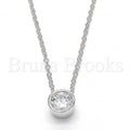 Bruna Brooks Sterling Silver 04.336.0001.16 Fancy Necklace, with White Cubic Zirconia, Polished Finish, Rhodium Tone