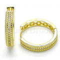 Sterling Silver Huggie Hoop, with Micro Pave, Rhodium Tone