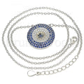 Sterling Silver 04.336.0226.16 Fancy Necklace, with Multicolor Micro Pave, Polished Finish, Rhodium Tone