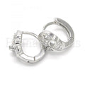 Sterling Silver 02.332.0029.12 Huggie Hoop, Skull Design, with White Micro Pave, Polished Finish, Rhodium Tone