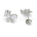 Sterling Silver 02.285.0055 Stud Earring, Butterfly Design, with White Cubic Zirconia, Polished Finish,