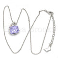 Rhodium Plated Fancy Necklace, with Swarovski Crystals, Rhodium Tone