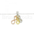 Sterling Silver 04.336.0151.18 Fancy Necklace, Infinite Design, with White Crystal, Polished Finish, Tri Tone