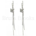 Bruna Brooks Sterling Silver 02.186.0090 Long Earring, Butterfly Design, Polished Finish, Rhodium Tone