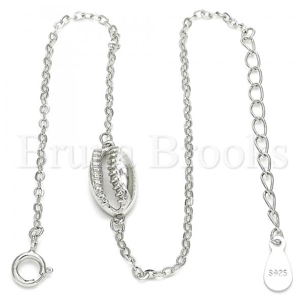 Sterling Silver 03.370.0001.06 Fancy Bracelet, Polished Finish, Rhodium Tone