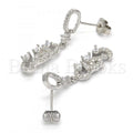 Sterling Silver 02.186.0117 Dangle Earring, with White Cubic Zirconia and White Crystal, Polished Finish, Rhodium Tone