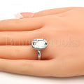 Rhodium Plated Multi Stone Ring, with Swarovski Crystals, Rhodium Tone