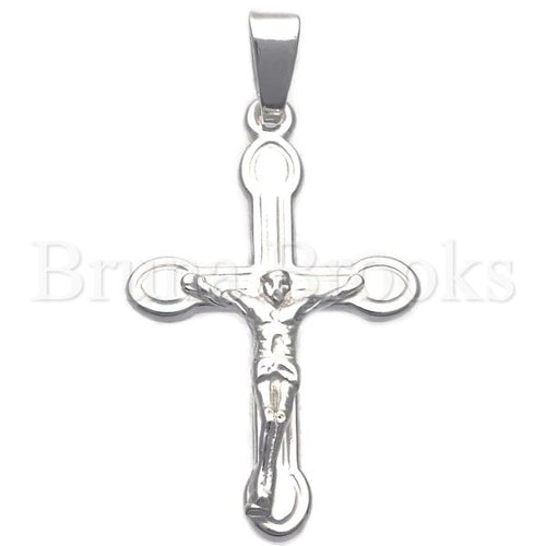 Bruna Brooks Sterling Silver 05.16.0192 Religious Pendant, Crucifix Design, Polished Finish, Silver Tone