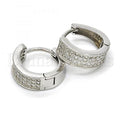 Sterling Silver 02.175.0077.15 Huggie Hoop, with White Micro Pave, Polished Finish, Rhodium Tone