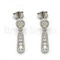 Bruna Brooks Sterling Silver 02.175.0132 Dangle Earring, with White Cubic Zirconia, Polished Finish, Rhodium Tone