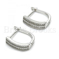 Sterling Silver 02.175.0044.15 Huggie Hoop, with White Micro Pave, Polished Finish, Rhodium Tone