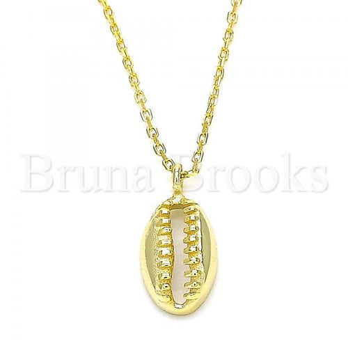 Bruna Brooks Sterling Silver 04.332.0001.2.16 Fancy Necklace, Polished Finish, Golden Tone