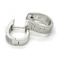 Sterling Silver 02.174.0061.15 Huggie Hoop, with White Micro Pave, Polished Finish, Rhodium Tone