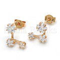 Sterling Silver 02.285.0089 Stud Earring, Star Design, with White Cubic Zirconia, Polished Finish, Rose Gold Tone