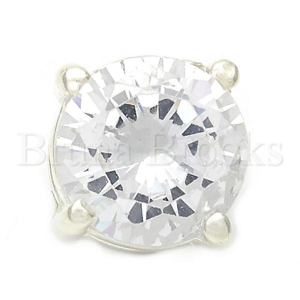 Bruna Brooks Sterling Silver 05.16.0215 Fancy Pendant, with White Cubic Zirconia, Polished Finish, Silver Tone