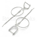 Sterling Silver 02.186.0087 Long Earring, Polished Finish, Rhodium Tone