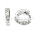 Bruna Brooks Sterling Silver 02.174.0070.10 Huggie Hoop, Polished Finish, Rhodium Tone