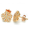 Sterling Silver Stud Earring, with Crystal and Cubic Zirconia, Rhodium Tone