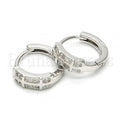 Sterling Silver 02.175.0068.15 Huggie Hoop, with White Micro Pave, Polished Finish, Rhodium Tone