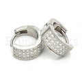 Sterling Silver 02.175.0078.15 Huggie Hoop, with White Micro Pave, Polished Finish, Rhodium Tone