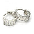 Sterling Silver 02.175.0087.10 Huggie Hoop, with White Cubic Zirconia, Polished Finish, Rhodium Tone