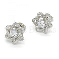 Sterling Silver 02.285.0070 Stud Earring, with White Cubic Zirconia, Polished Finish,