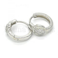 Sterling Silver 02.175.0167.15 Huggie Hoop, with White Micro Pave, Polished Finish, Rhodium Tone