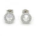 Sterling Silver 02.285.0069 Stud Earring, with White Cubic Zirconia, Polished Finish,