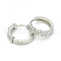Sterling Silver 02.175.0159.15 Huggie Hoop, with White Micro Pave, Polished Finish, Rhodium Tone