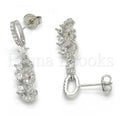 Sterling Silver 02.186.0117 Dangle Earring, with White Cubic Zirconia and White Crystal, Polished Finish, Rhodium Tone