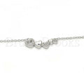 Sterling Silver Fancy Necklace, Heart Design, with Crystal, Rhodium Tone