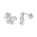 Bruna Brooks Sterling Silver 02.285.0055 Stud Earring, Butterfly Design, with White Cubic Zirconia, Polished Finish,