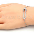 Sterling Silver 03.336.0015.07 Fancy Bracelet, with White Crystal, Polished Finish, Rhodium Tone