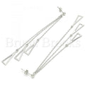 Sterling Silver 02.366.0012 Long Earring, Polished Finish, Rhodium Tone