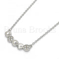 Sterling Silver 04.336.0064.16 Fancy Necklace, with White Crystal, Polished Finish, Rhodium Tone
