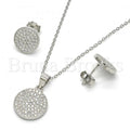 Sterling Silver 10.174.0008 Earring and Pendant Adult Set, with White Micro Pave, Rhodium Tone