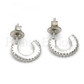Sterling Silver 02.291.0015 Stud Earring, with White Crystal, Polished Finish, Rhodium Tone