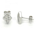 Sterling Silver 02.186.0112 Stud Earring, with White Micro Pave, Polished Finish, Rhodium Tone