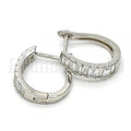 Sterling Silver 02.286.0007.15 Huggie Hoop, with White Cubic Zirconia, Polished Finish, Rhodium Tone