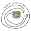 Rhodium Plated Fancy Necklace, with Swarovski Crystals and Crystal, Rhodium Tone