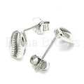 Sterling Silver 02.370.0001 Stud Earring, Polished Finish, Rhodium Tone